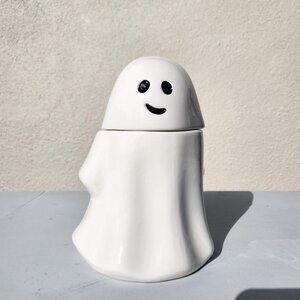 NEW Ceramic Ghost Cookie Jar Treat Food Storage Candy Kitchen Decor White Party